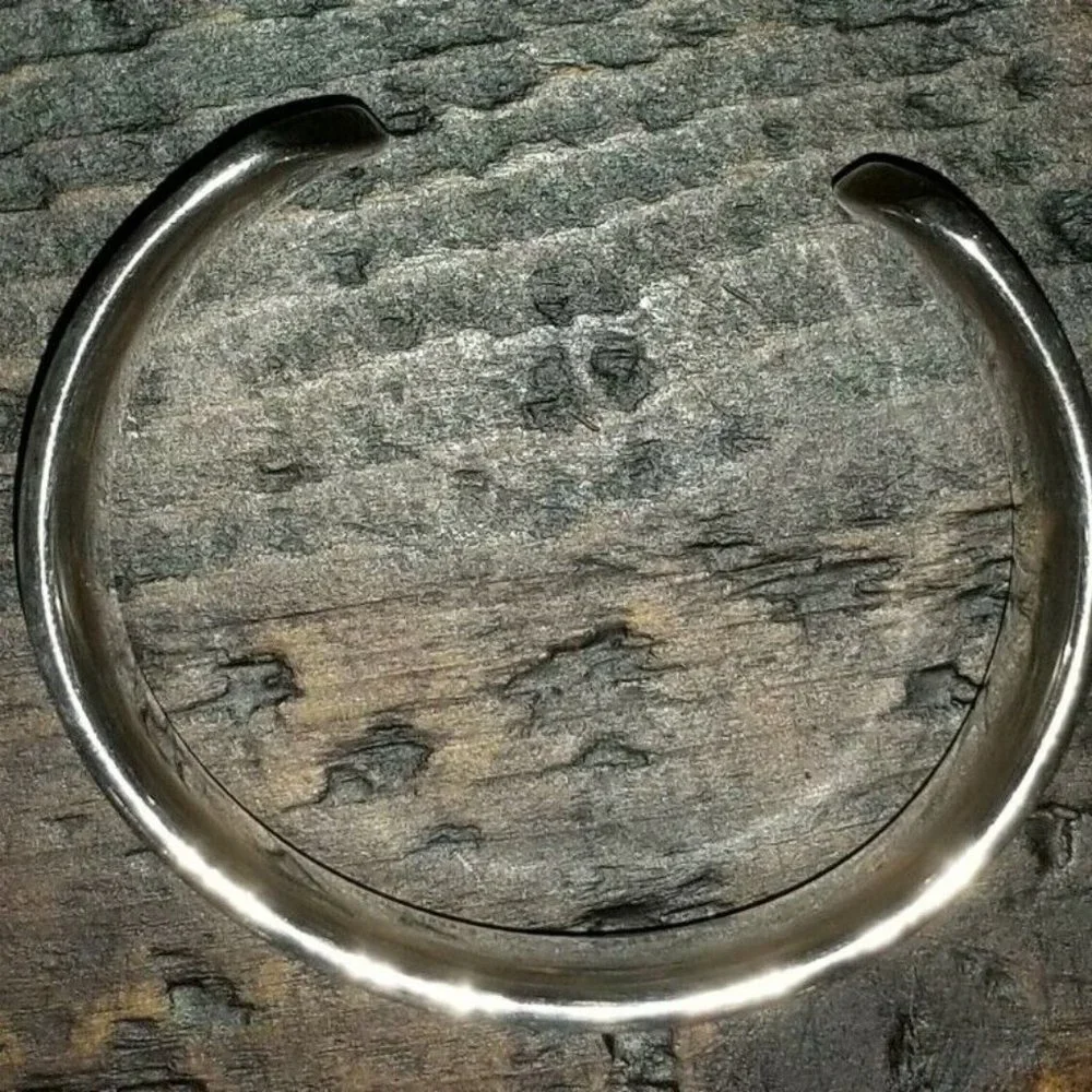 RARE VINTAGE 2004 BIRKS MAYORS 925 SILVER LINKS IMPRESSIONS CUFF BANGLE BRACELET